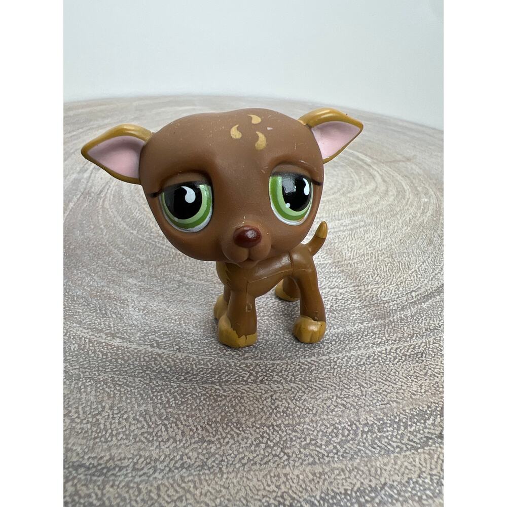 Littlest Pet Shop G2 Greyhound Dog #1216 Green Eyes 2007 Retired